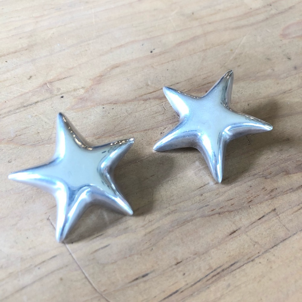 Tiffany & Co. Sterling Silver Star Clip-on Earrings